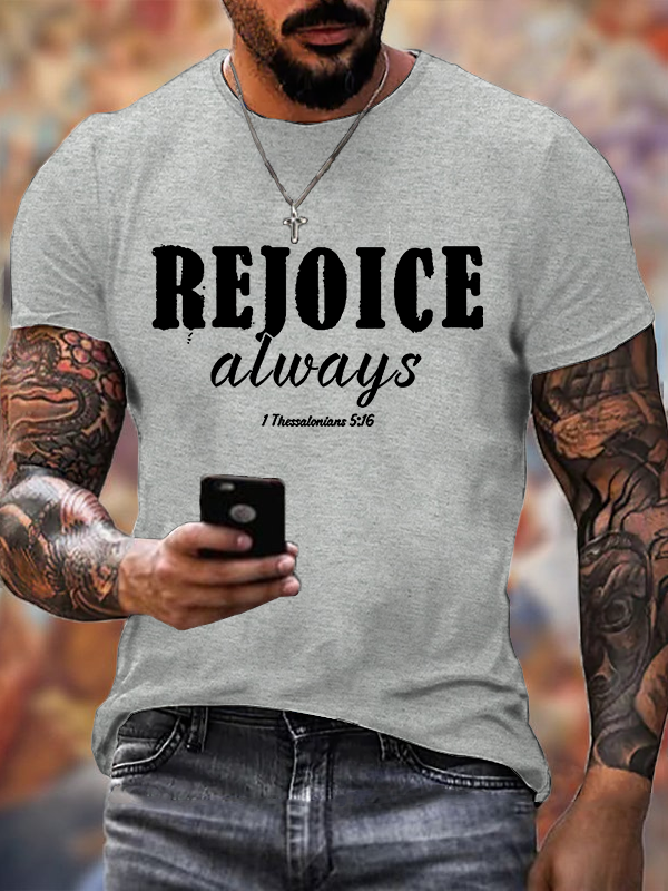 Rejoice Always Jesus God Christian Cotton T-Shirt
