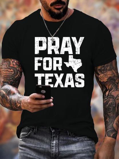 Pray For Texas Jesus God Christian Cotton T-Shirt
