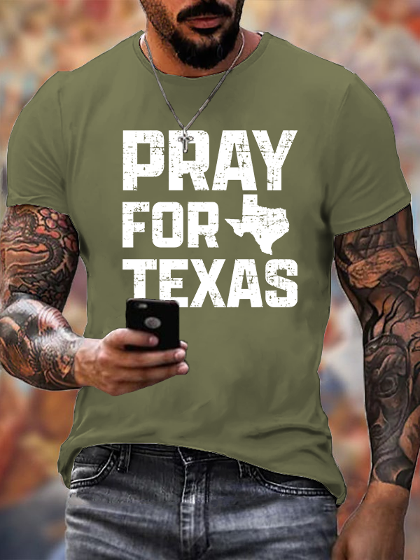 Pray For Texas Jesus God Christian Cotton T-Shirt