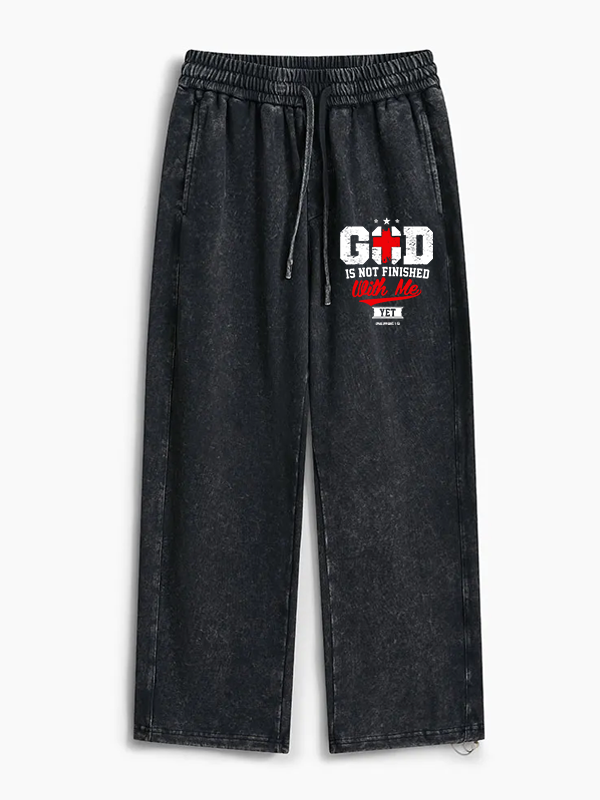 God Is Not Finished With Me Philippians 1:5 Jesus God Christian Washed Sweatpants