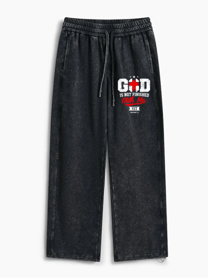 God Is Not Finished With Me Philippians 1:5 Jesus God Christian Washed Sweatpants