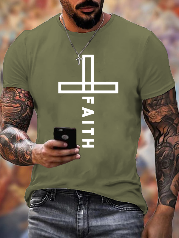 Faith Cross Christian Cotton T-Shirt