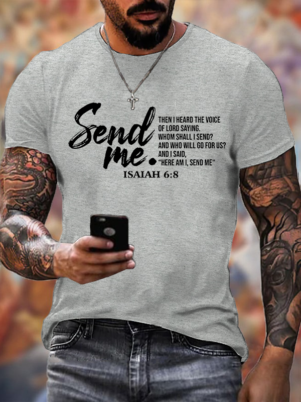 Send Me Isaiah 6:8 Jesus God Christian Cotton T-Shirt