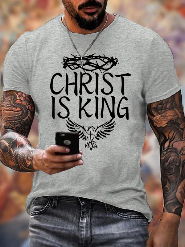 Christ Is King Jesus God Christian Cotton T-Shirt