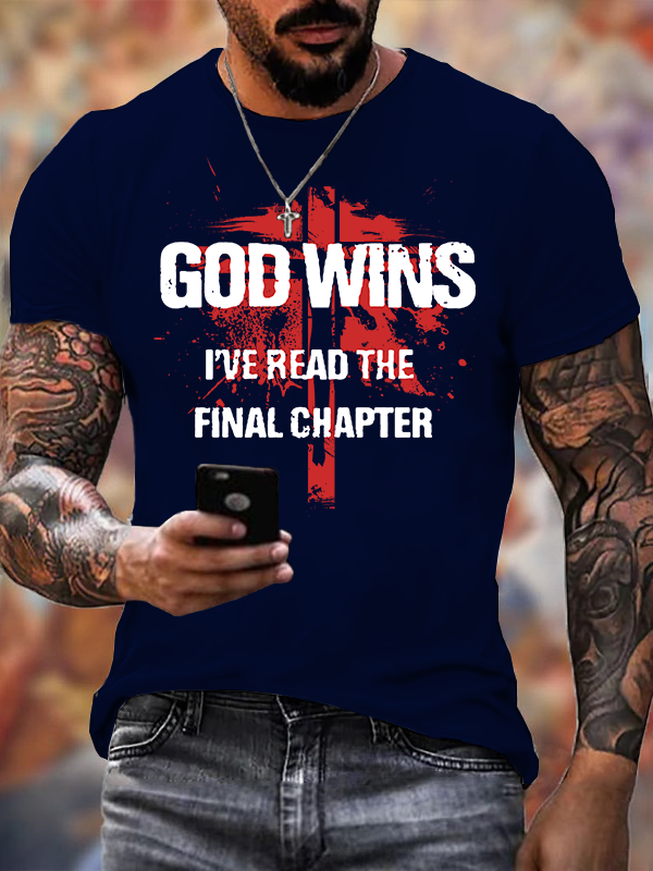 God Wins Jesus God Christian Cotton T-Shirt
