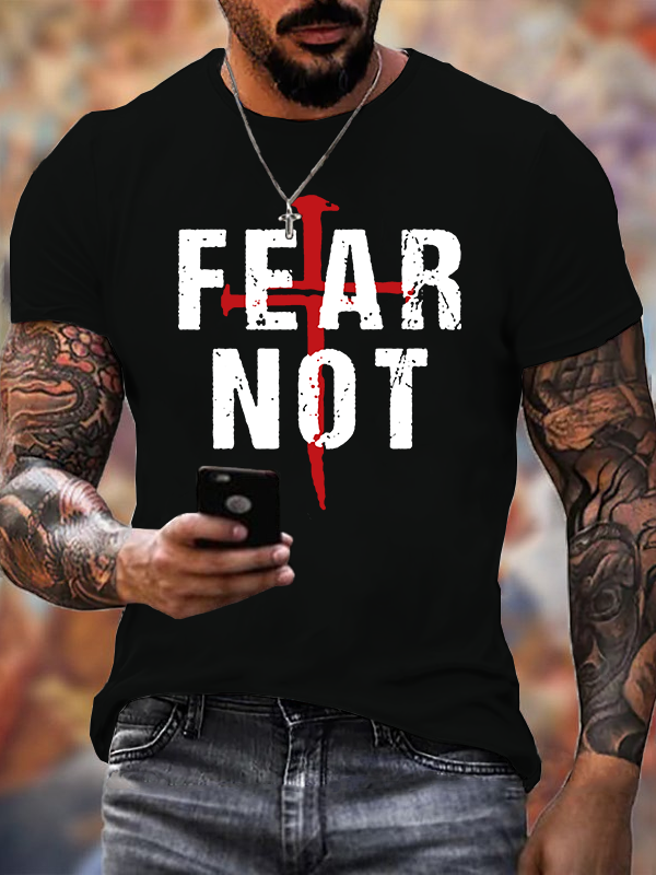 Man Of God Husband Dad Jesus God Christian Cotton T-Shirt