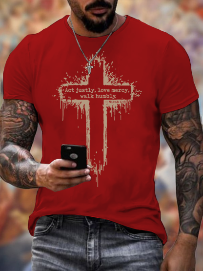 Micah 6:8  Jesus God Christian Cotton T-Shirt