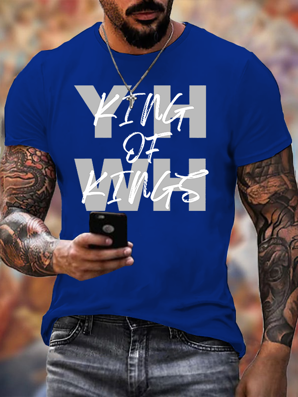 Man Of God Husband Dad Jesus God Christian Cotton T-Shirt