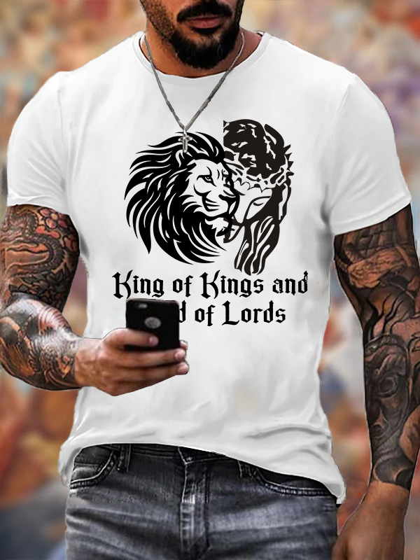 King of Kings and Lord of Lords Jesus God Christian Cotton T-Shirt