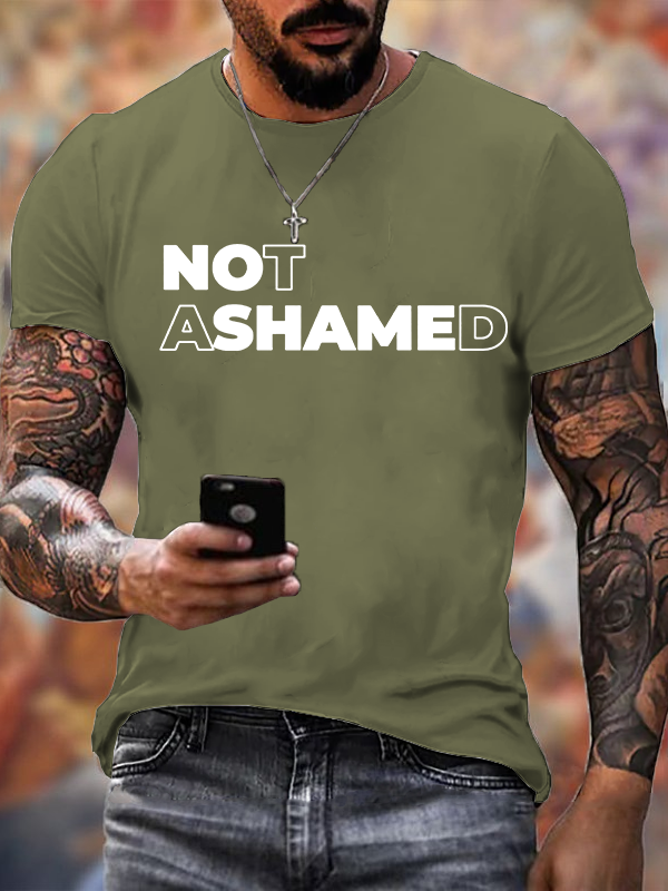 Not Ashamed Jesus God Christian Cotton T-Shirt