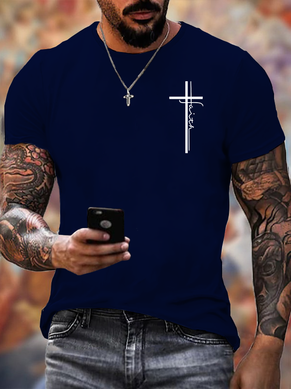 Faith Cross  Jesus God Christian Cotton T-Shirt
