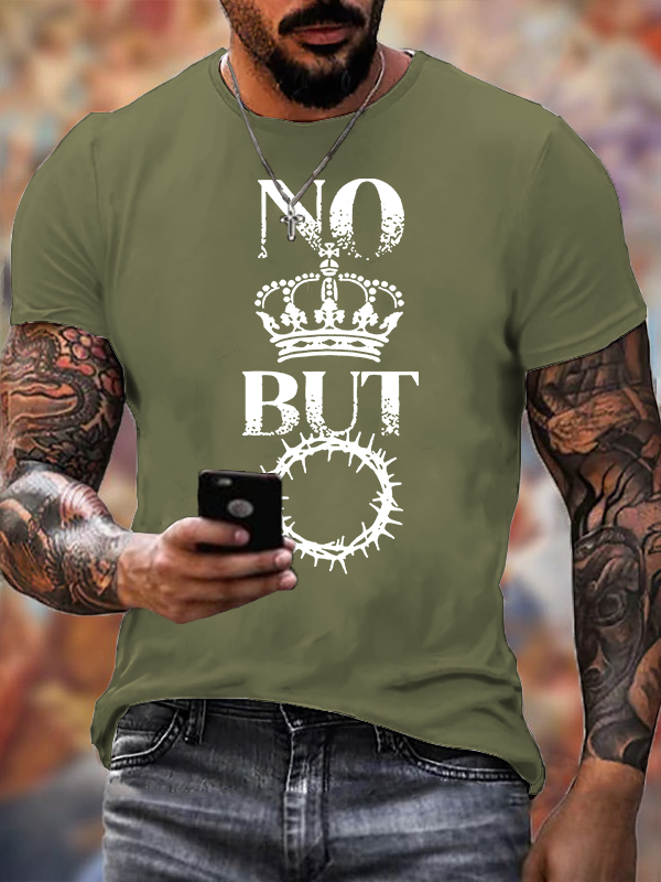 No King But Christ Jesus God Christian Cotton T-Shirt