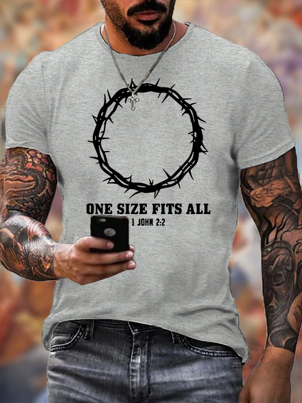 One Size Fits All Jesus God Christian Cotton T-Shirt