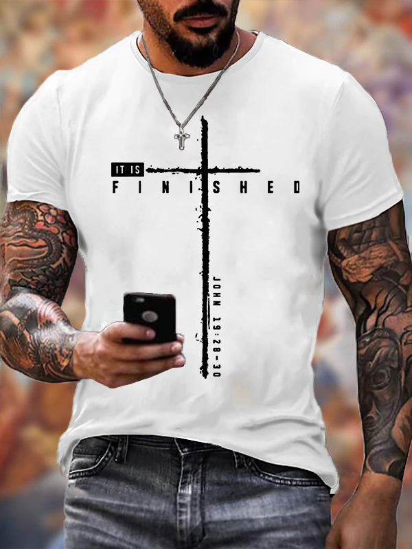 It Is Finished Jesus God Christian Cotton T-Shirt