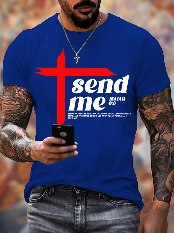 Send Me Isaiah 6:8 Jesus God Christian Cotton T-Shirt