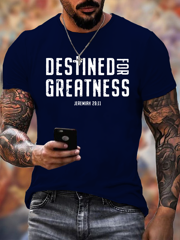 Destined for Greatness Cross Jesus God Christian Cotton T-Shirt