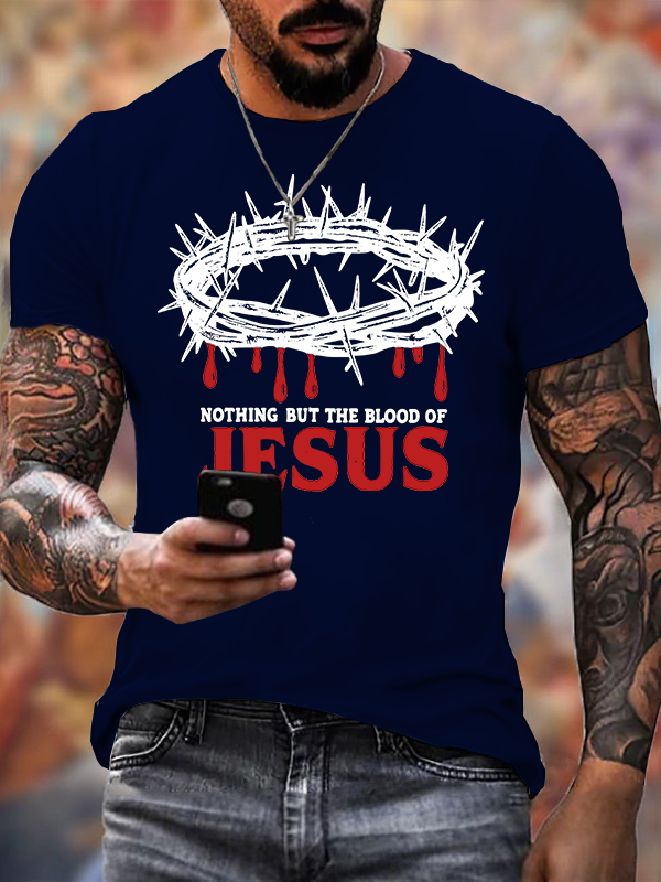 Blood Of Jesus Jesus God Christian Cotton T-Shirt