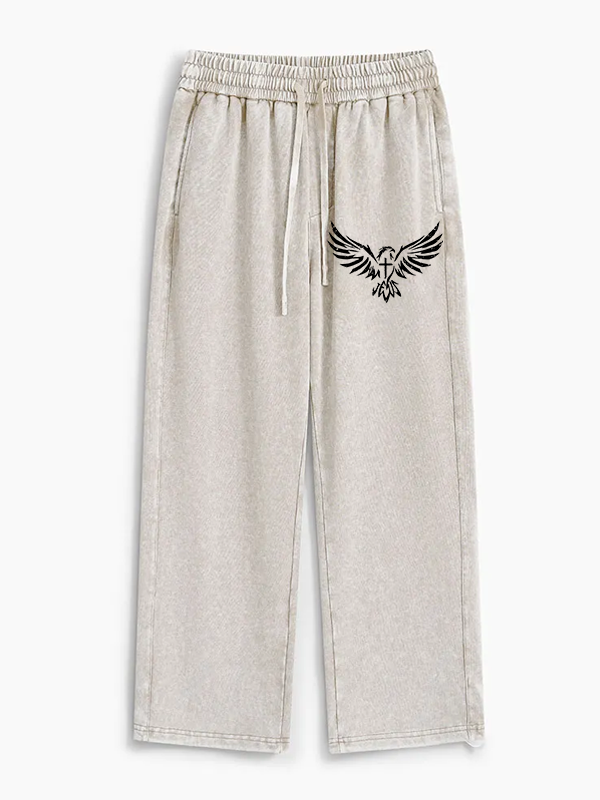 Wings Like Eagles Jesus God Christian Washed Sweatpants