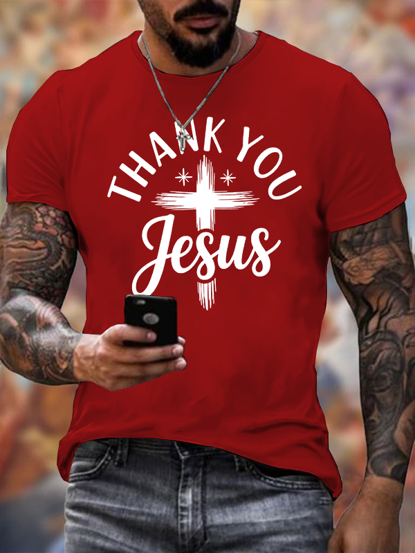 Thank you Jesus faith  Jesus God Christian Cotton T-Shirt