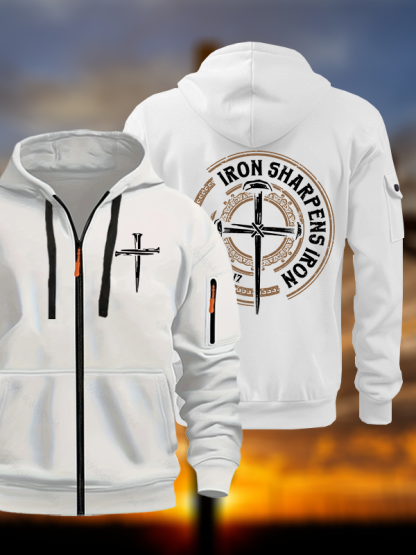 Iron Sharpens Iron - Proverbs 27:17 Jesus God Christian Zipper Hoodies