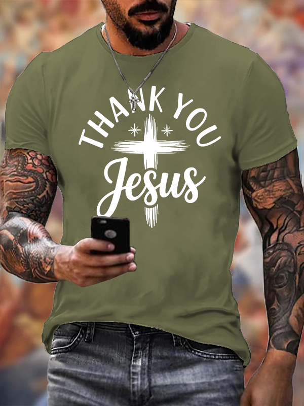 Thank you Jesus faith  Jesus God Christian Cotton T-Shirt
