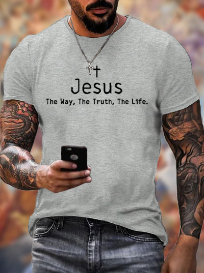 Jesus, The Way The Truth The Life Jesus God Christian Cotton T-Shirt