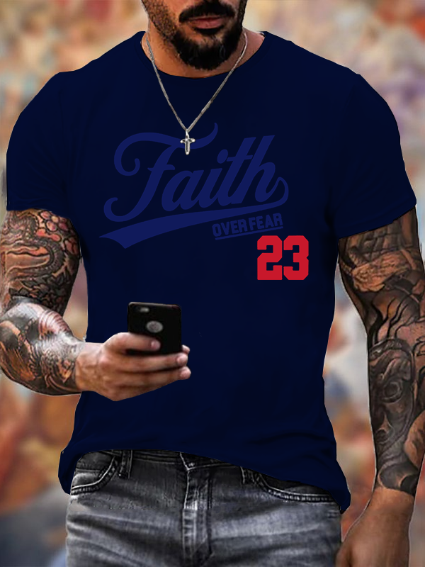 Faith Over Fear Jesus God Christian Cotton T-Shirt
