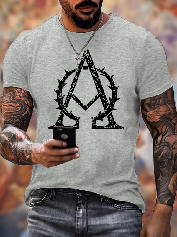 Alpha and Omega Jesus God Christian Cotton T-Shirt