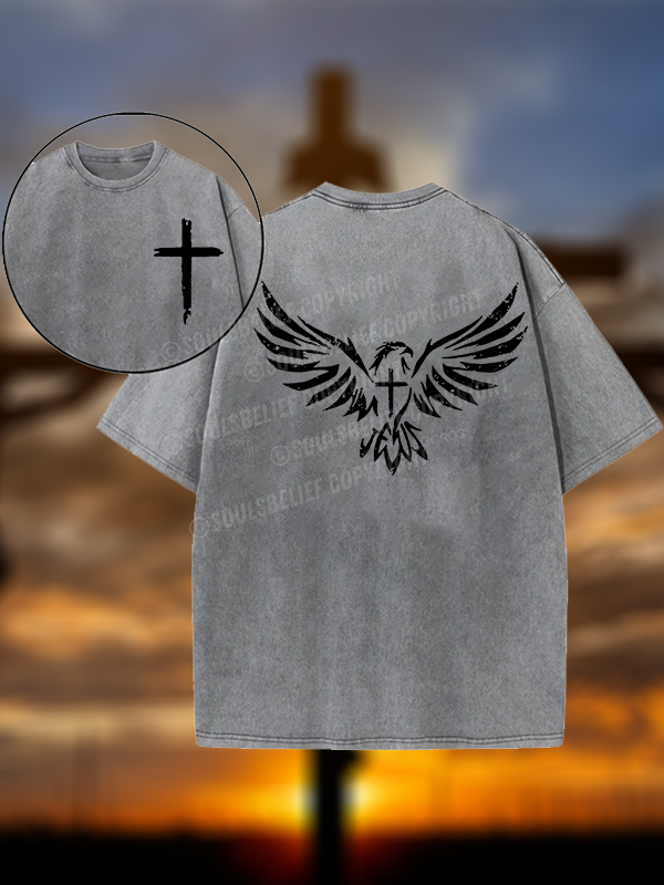 Wings Like Eagles Christian Washed T-Shirt