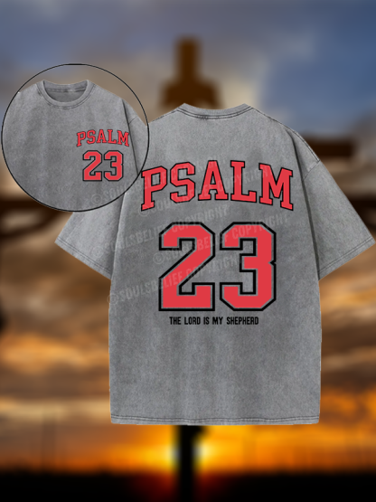 Psalm 23 Christian Washed T-Shirt