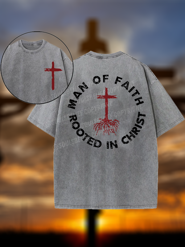 Man of Faith Christian Washed T-Shirt