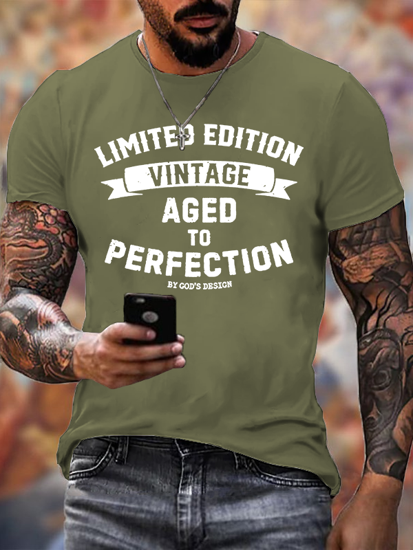 Limited Edition Vintage Aged To Perfection By God's Design Jesus God Christian Cotton T-Shirt