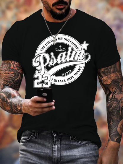 The Lord Is My Shepherd Jesus God Christian Cotton T-Shirt