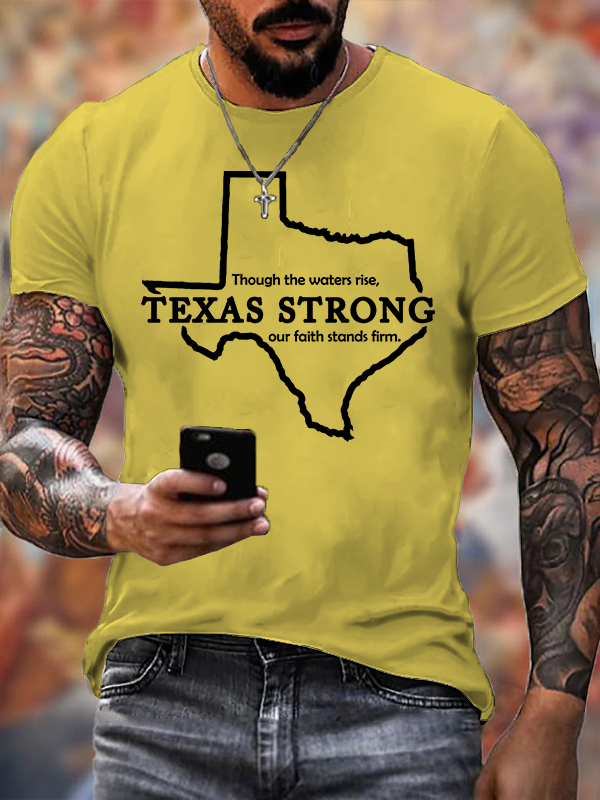 Texas Strong Jesus God Christian Cotton T-Shirt