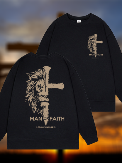 Man of Faith Jesus God Christian Sweatshirt
