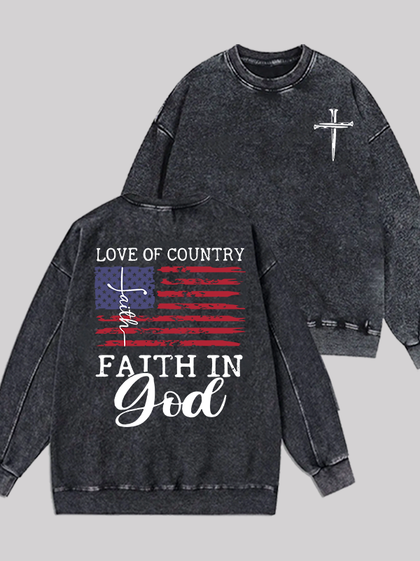 Faith In God Jesus God Christian Washed Sweatshirt