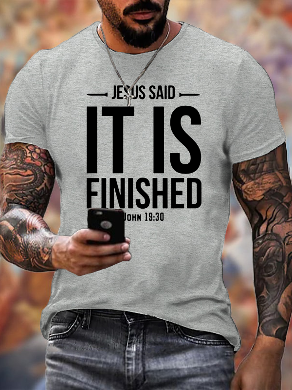 It Is Finished Jesus God Christian Cotton T-Shirt