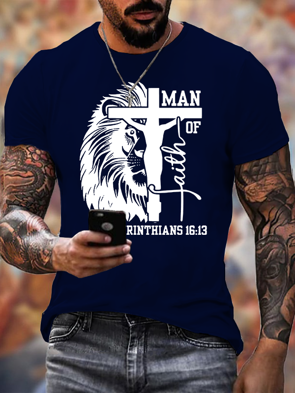 Man of God Jesus God Christian Cotton T-Shirt