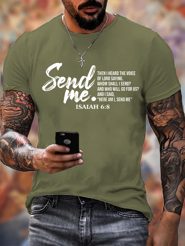 Send Me Isaiah 6:8 Jesus God Christian Cotton T-Shirt