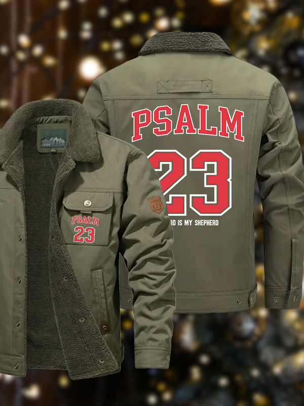 Men's Psalm 23 Casual Fleece-Lined Jacket