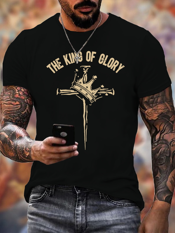 Man Of God Husband Dad Jesus God Christian Cotton T-Shirt