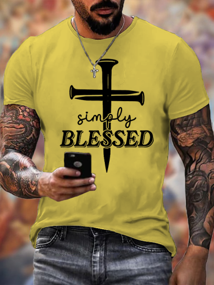 Simply Blessed Jesus God Christian Cotton T-Shirt