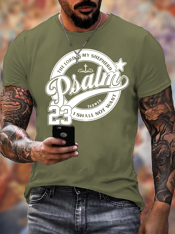 The Lord Is My Shepherd Jesus God Christian Cotton T-Shirt