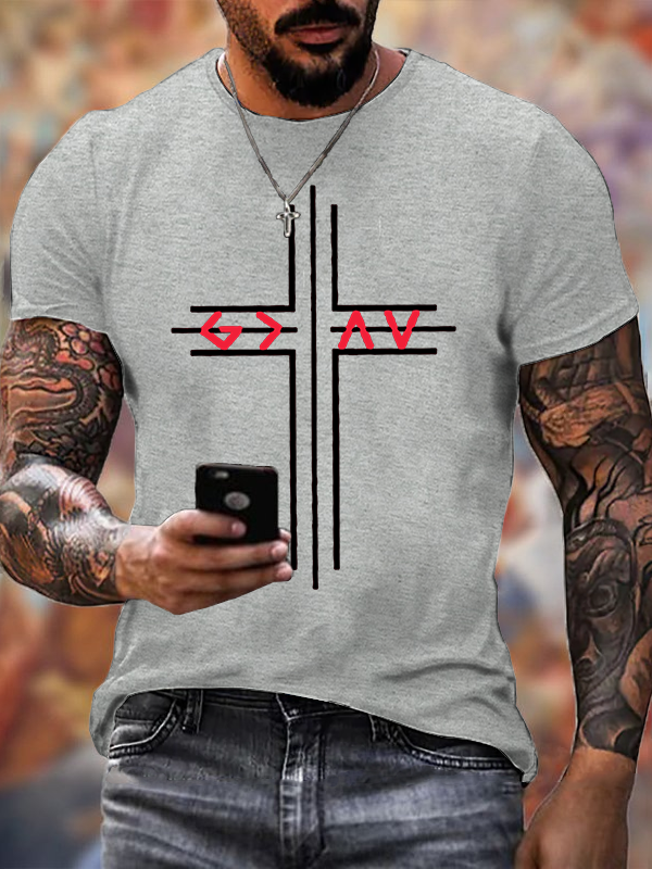 God Is Greater Than The Highs And Lows Christian Cotton T-Shirt