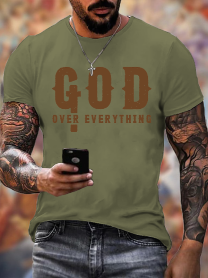 God over Everything Jesus God Christian Cotton T-Shirt