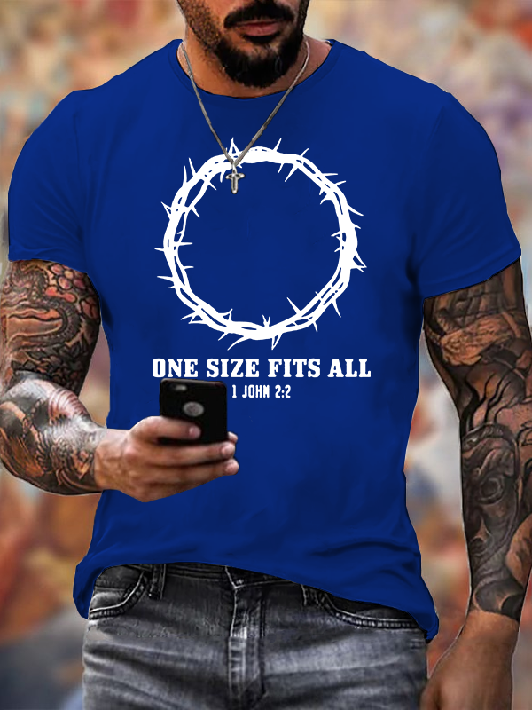 One Size Fits All Jesus God Christian Cotton T-Shirt