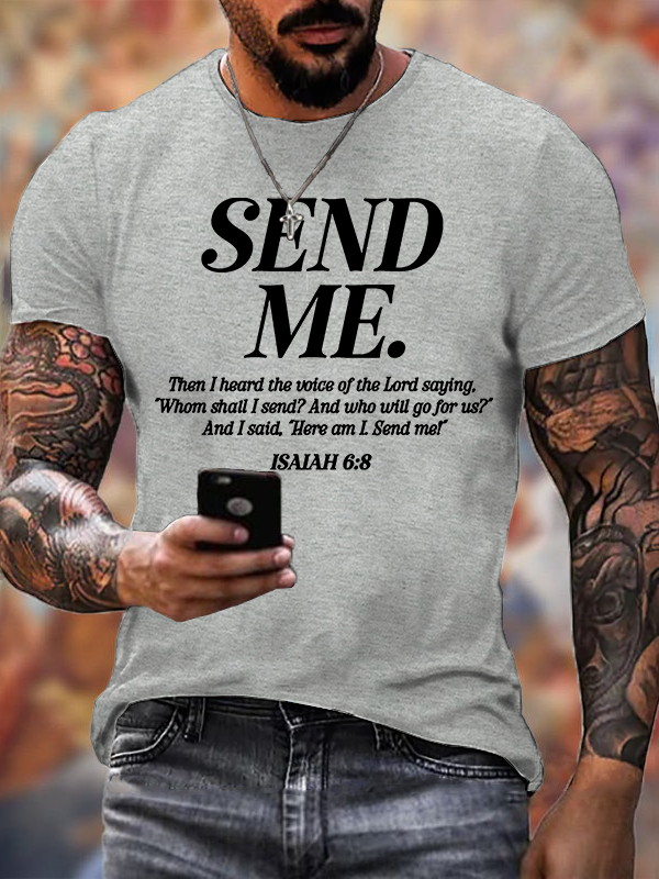 Send Me Isaiah 6:8 Jesus God Christian Cotton T-Shirt