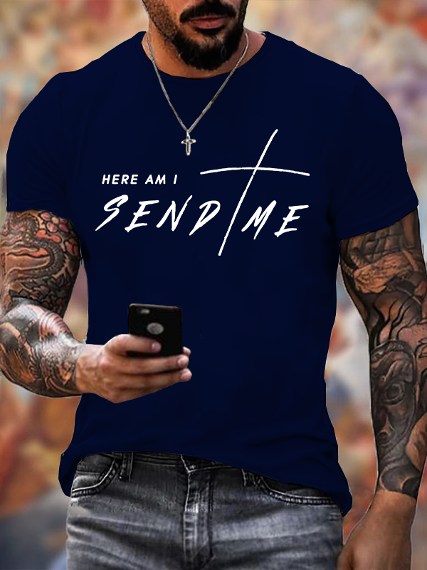 Send Me Isaiah 6:8 Jesus God Christian Cotton T-Shirt