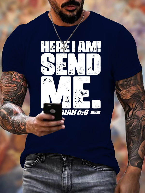Send Me Isaiah 6:8 Jesus God Christian Cotton T-Shirt