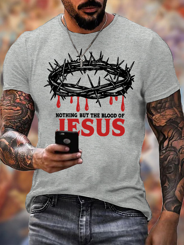 Blood Of Jesus Jesus God Christian Cotton T-Shirt